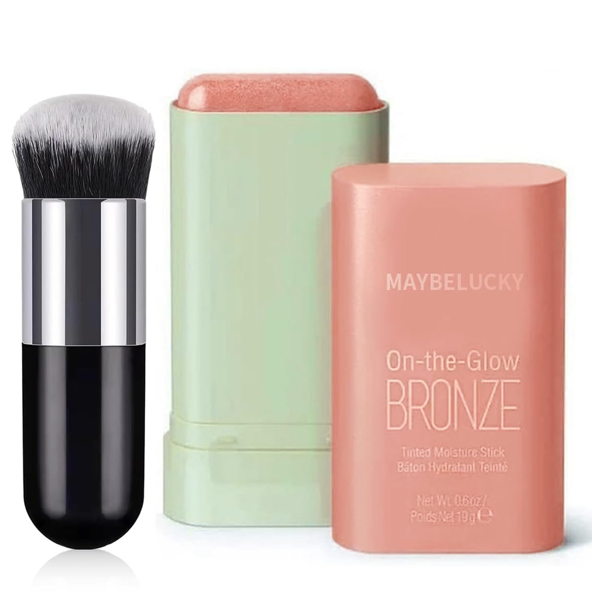 Tiejdhr Multi-Use Makeup Blush Stick Send for Makeup Brush Waterproof & Moisturizer Beauty Tinted Solid Blush Stick Facial Contouring Highlight & Brighten Face Stick (#01 Shine Pink)