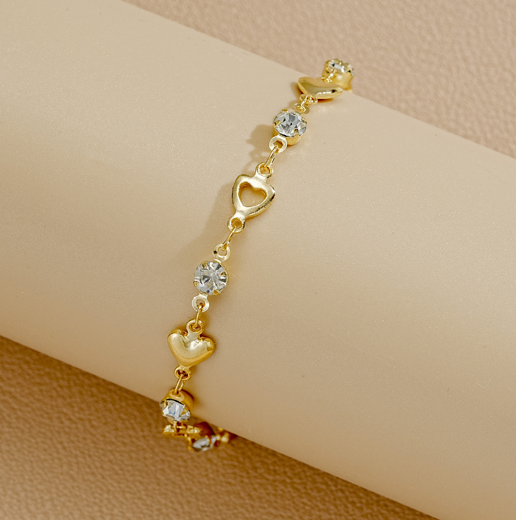 Women's Fashion Pearl Double Crystal Flower Bracelet