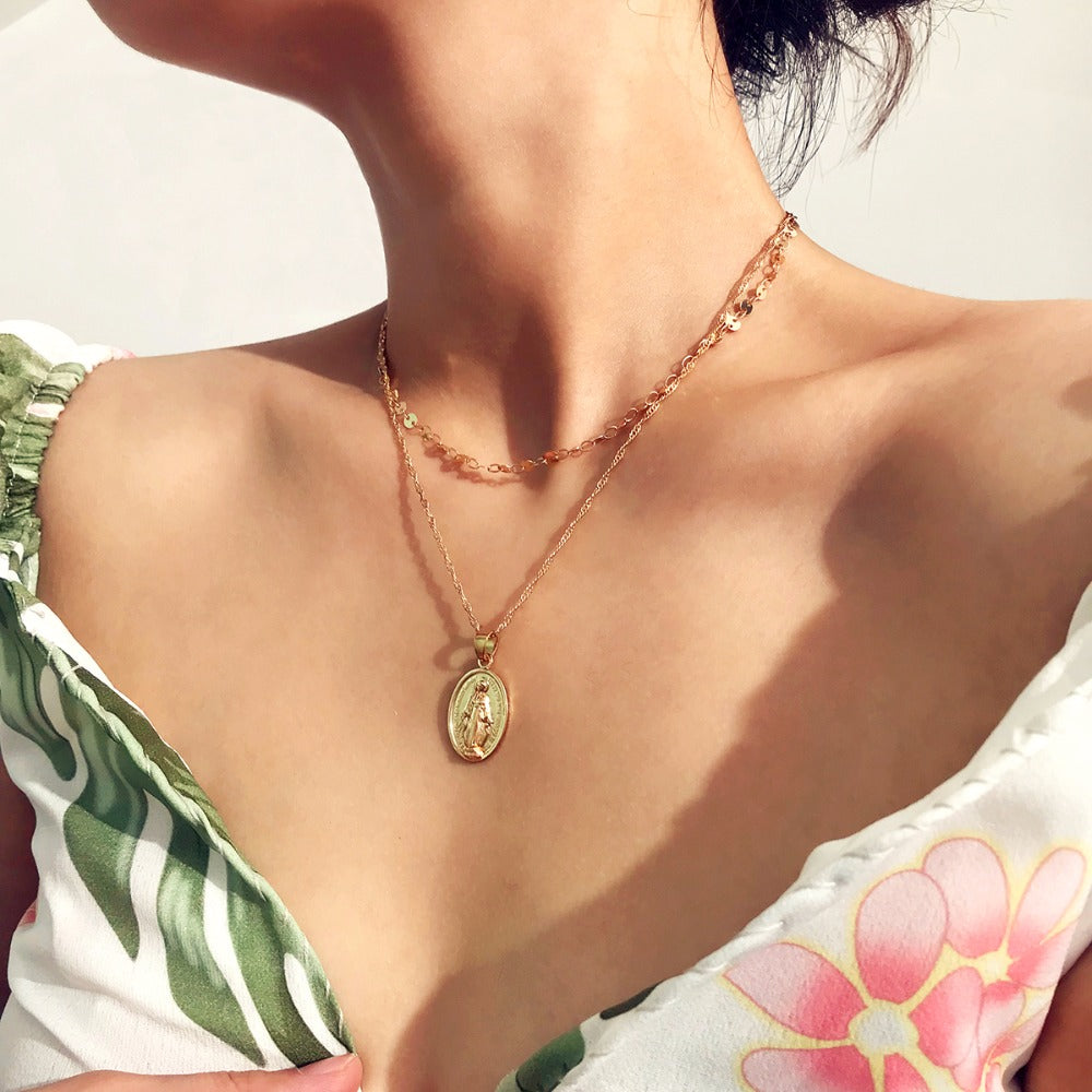 Exaggerated Double-Layer Handmade Pendant Necklace