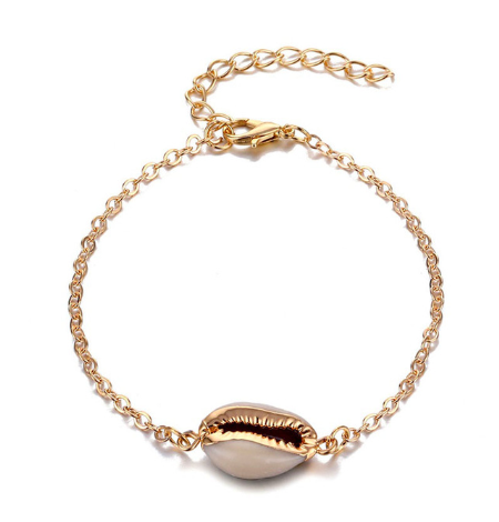 Versatile Metal Layered Necklace with Shell Pendant