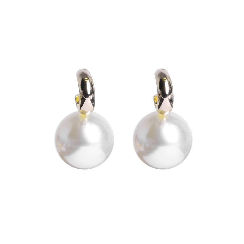 Korean Style Large Pearl Earrings with S925 Silver Pins