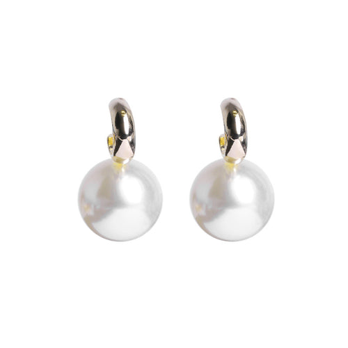 Korean Style Large Pearl Earrings with S925 Silver Pins