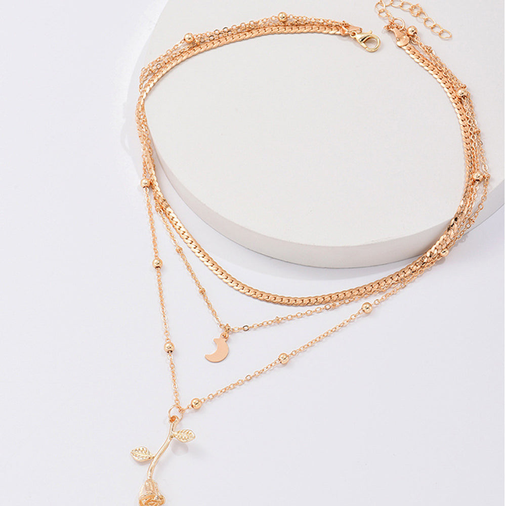 Bohemian Multi-Layer Rose Necklace for Ladies