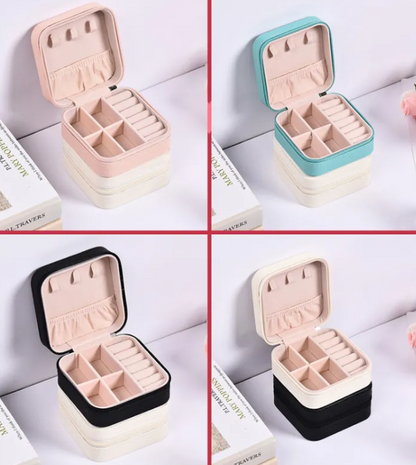 Compact PU Leather Jewelry Organizer