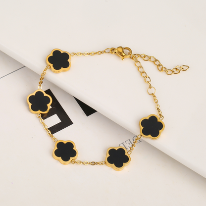 Stainless Steel Five-Petal Jewelry Set