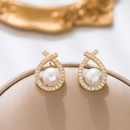 Korean Style S925 Silver Pearl Earrings for Women