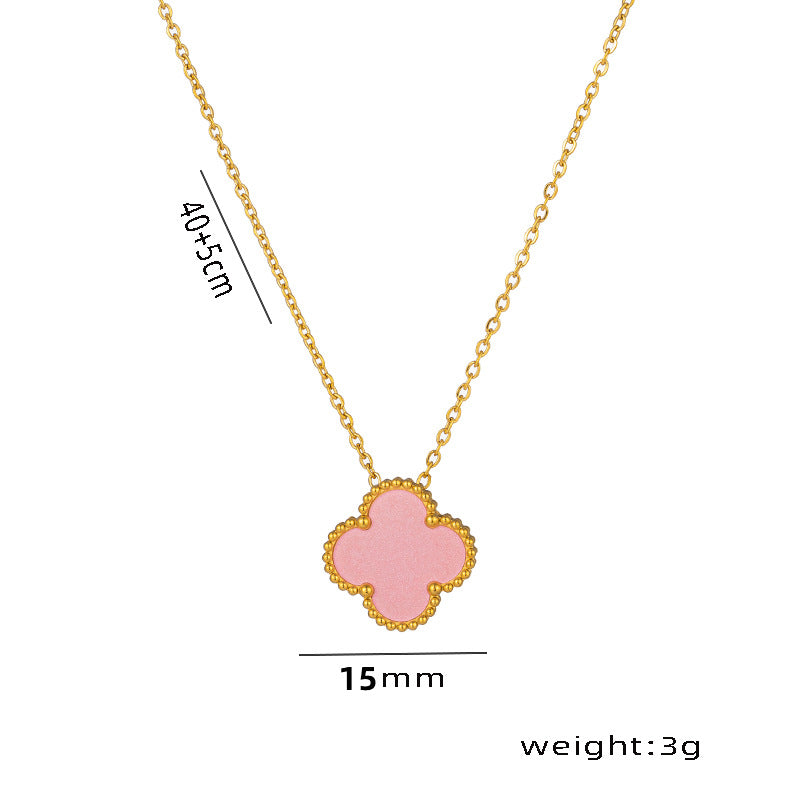 High-End Four Leaf Clover Titanium Steel Necklace