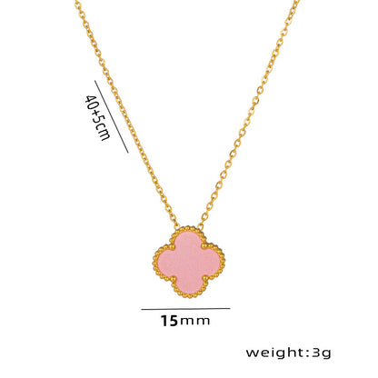 High-End Four Leaf Clover Titanium Steel Necklace