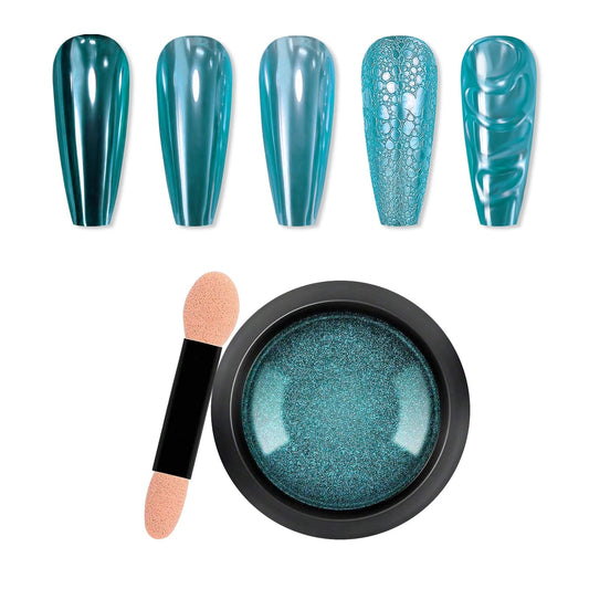 Chrome Nail Powder Mirror Holographic Nail Glitter Metallic Chrome Powder Reflective Glossy Nail Powder Pigment Manicure for Nail Art DIY Decoration (09)