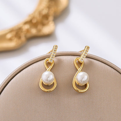 Korean Style S925 Silver Pearl Earrings for Women