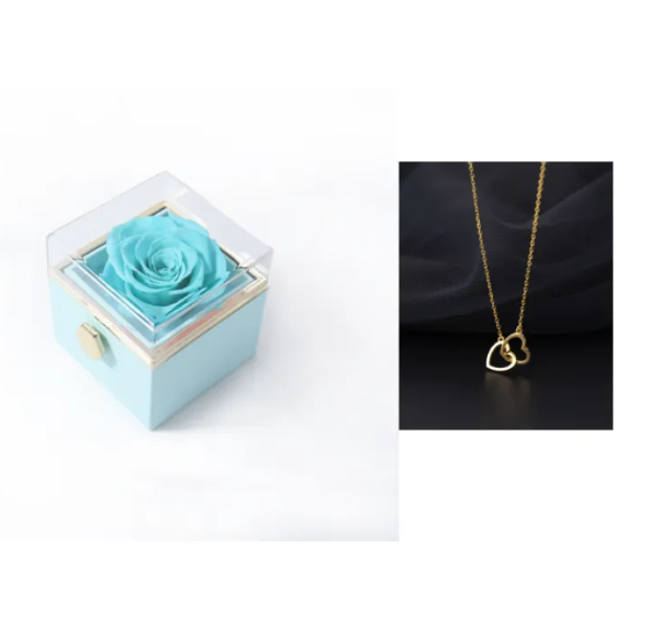 Elegant Rotating Rose Jewelry Box