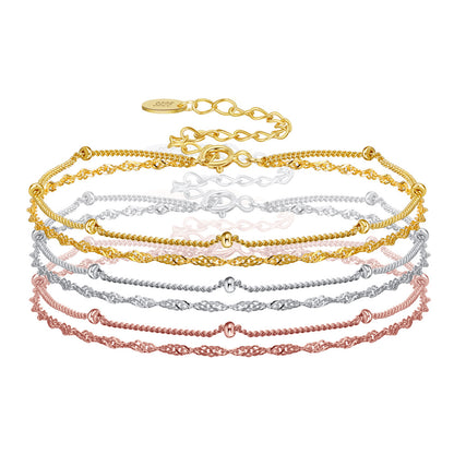 S925 Silver Adjustable Twisted Starry Sky Bracelet