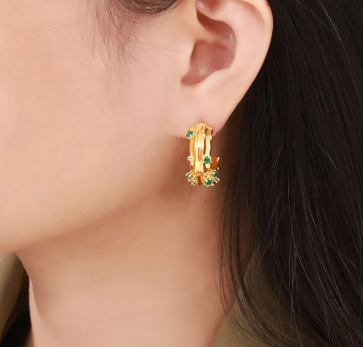 Geo Glam Gold Hoops