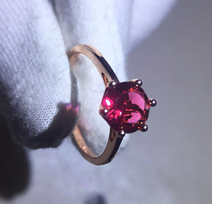 Women's Rose Gold Ruby Diamond Ring