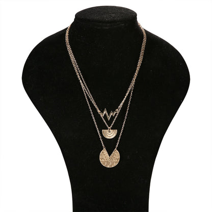 Bohemian Multi-Layer Heartbeat Pendant Necklace