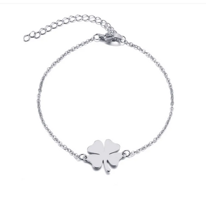 Four Leaf Clover Stainless Steel Bracelet