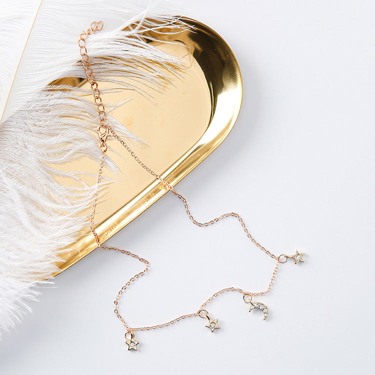 Star and Moon Necklace, Choker Style