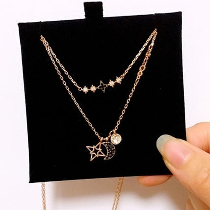 Pure Yishang New Style Double Layer Star Moon Necklace Set