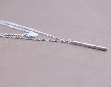 S925 Silver Necklace with Stylish Double Layer Design