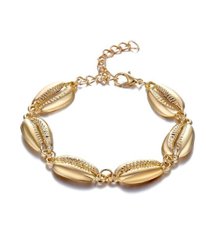 Versatile Metal Layered Necklace with Shell Pendant