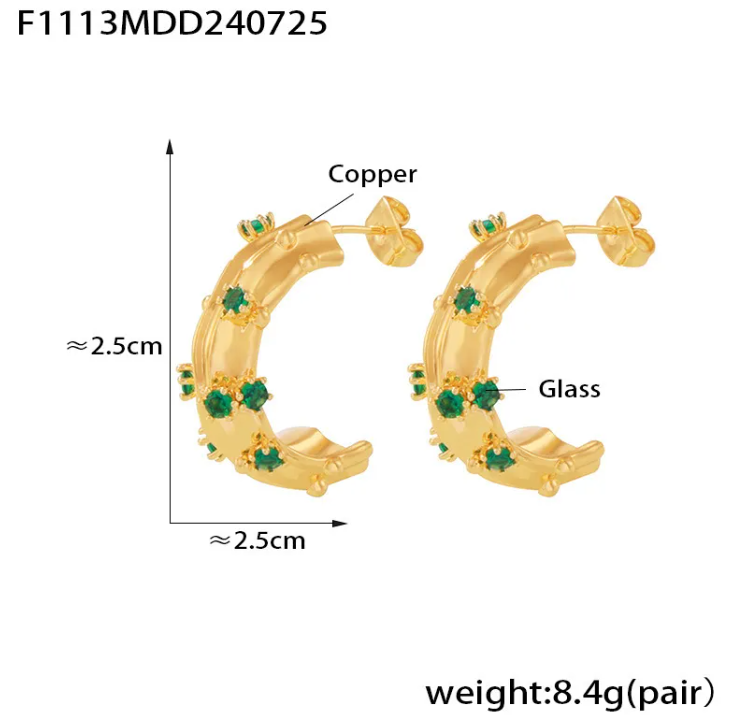 Geo Glam Gold Hoops