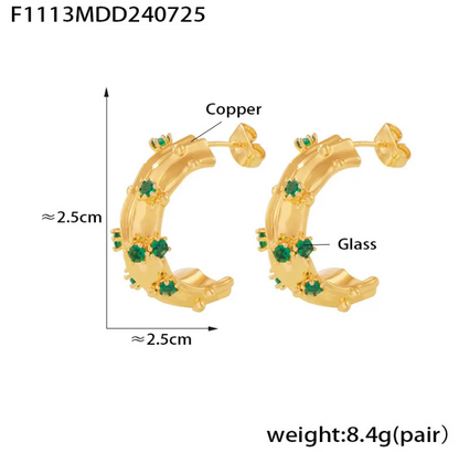 Geo Glam Gold Hoops