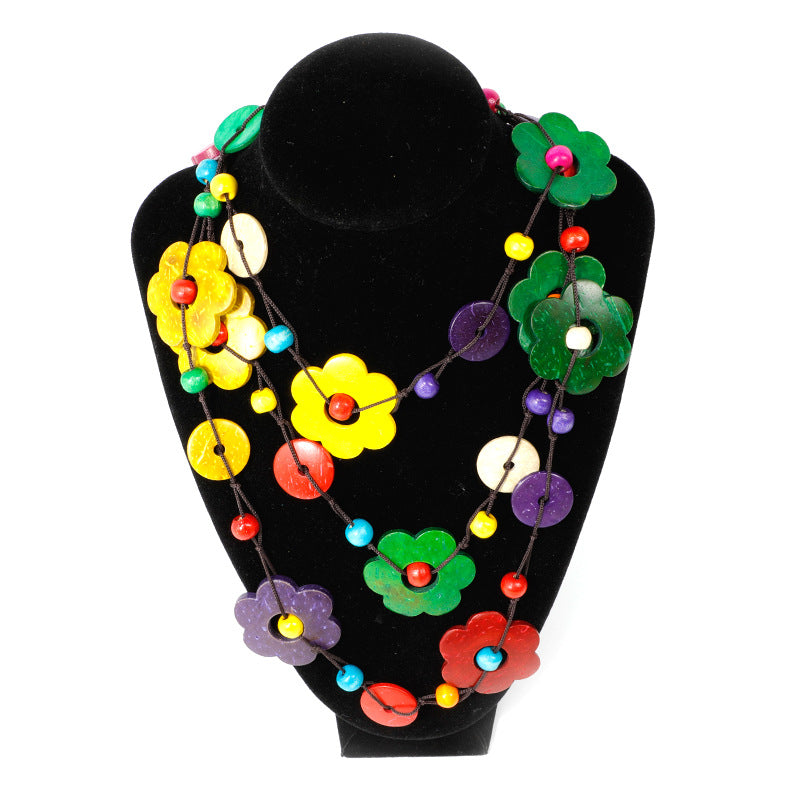 Bohemian Multi-layer Floral Pendant Necklace