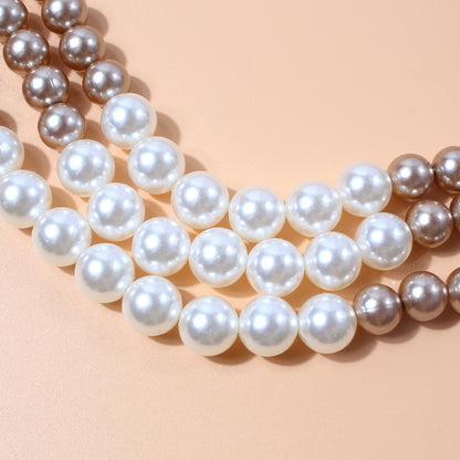Fashionable Double Layer Pearl Necklace for Sweaters