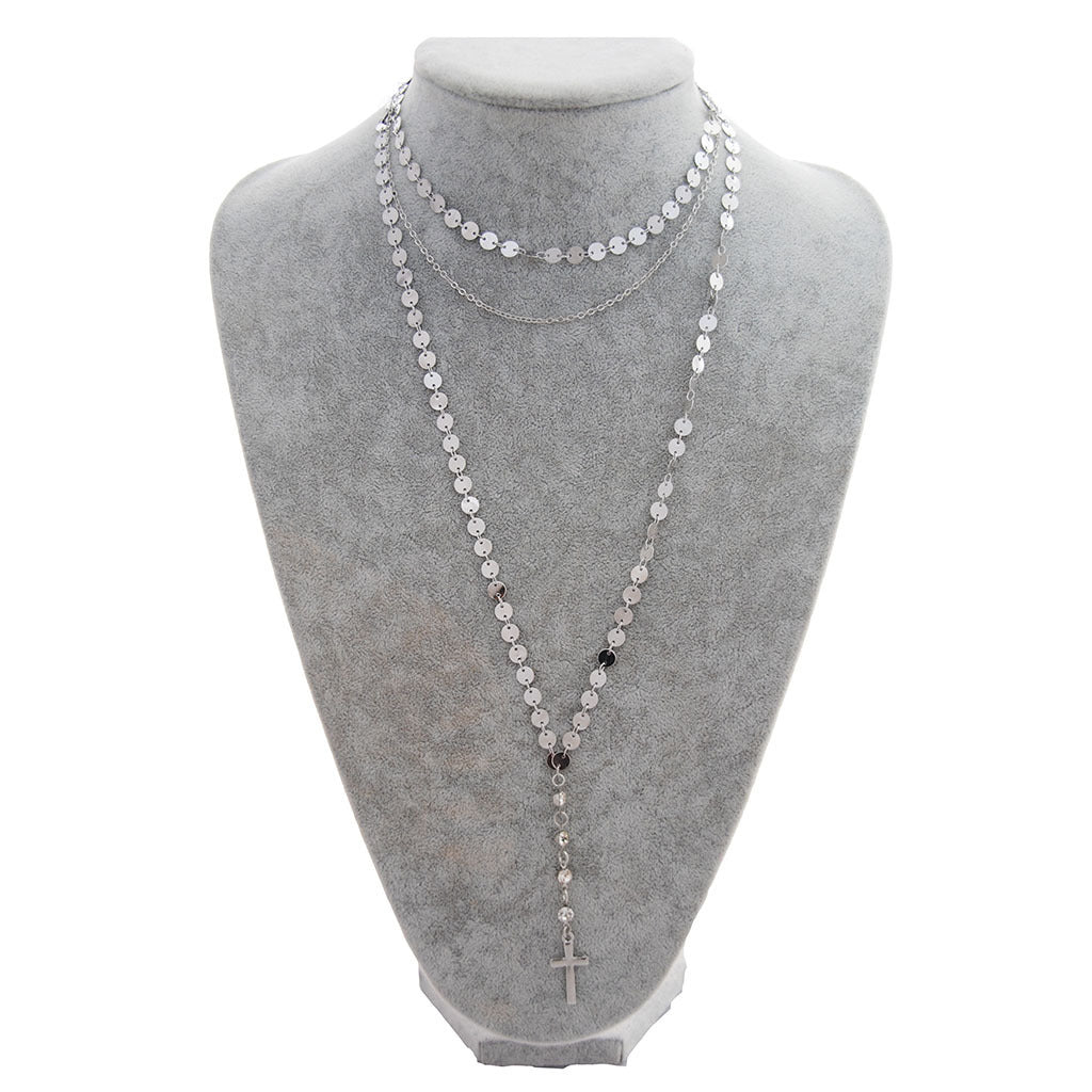 Multi-Layer Necklace with Tassel Alloy Pendant for Women