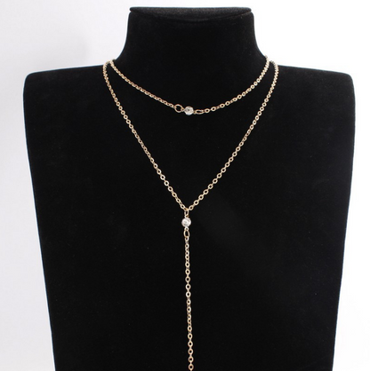 Layered Pearl Tassel Pendant Necklace with Zircon