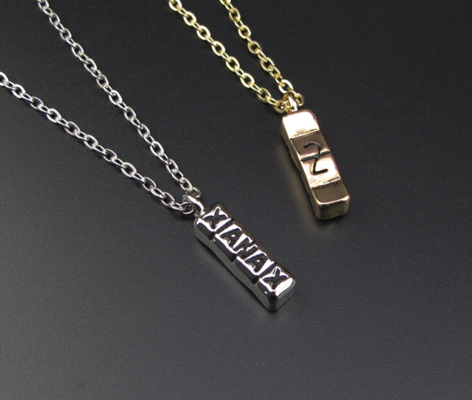 Pill Letter Necklace with Alloy Pendant