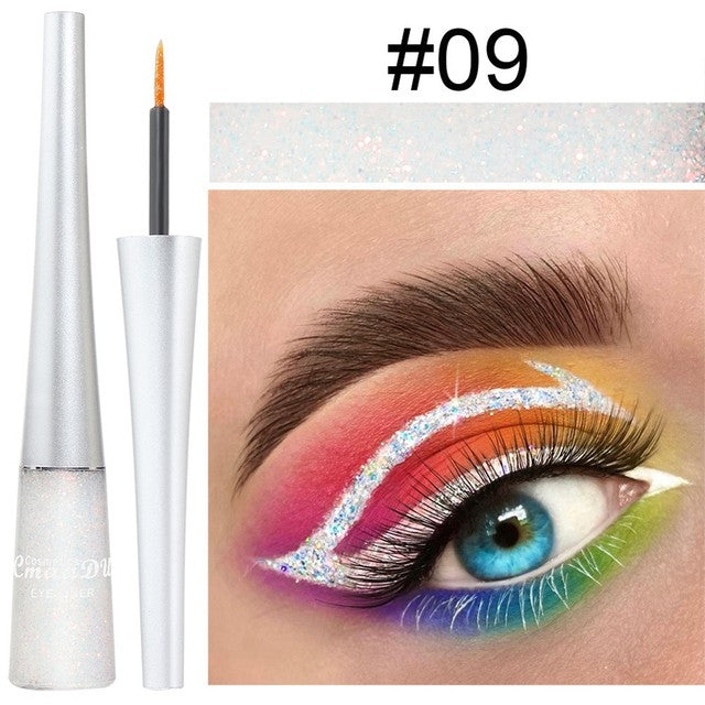 16 Colors Waterproof Glitter Eyeliner for Halloween Makeup