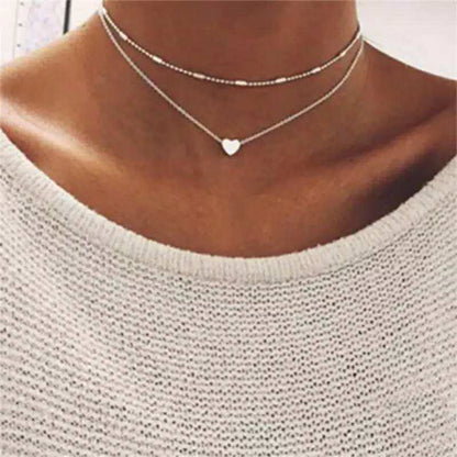 Alloy Multi-Layer Necklace with Star and Moon Pendant