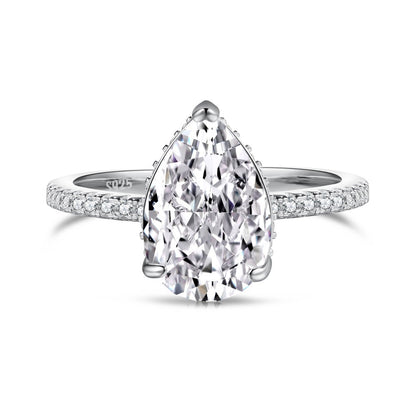 S925 Sterling Silver Geometric Ring with Zirconia