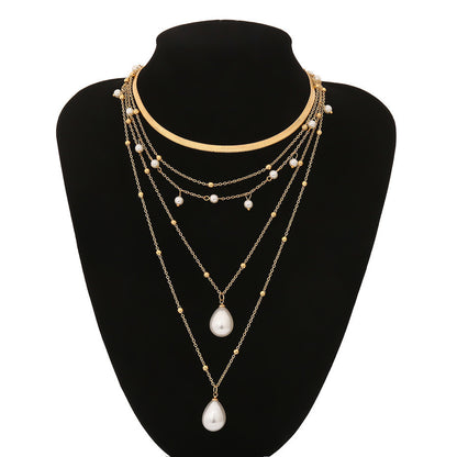 Gothic Baroque Pearl Tassel Multi-Layer Necklace