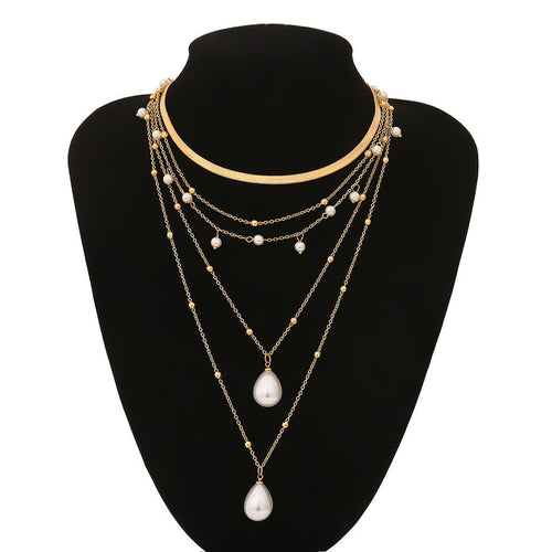 Gothic Baroque Pearl Tassel Multi-Layer Necklace