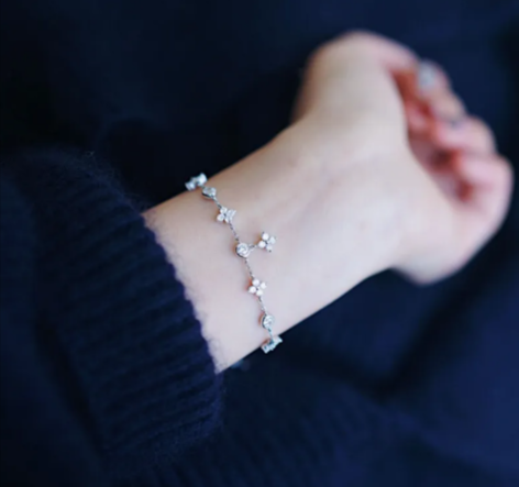 Sterling Silver Four-Leaf Clover Bracelet