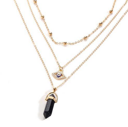 Hexagonal Pendant Necklace for Women, Fashion Layered Design