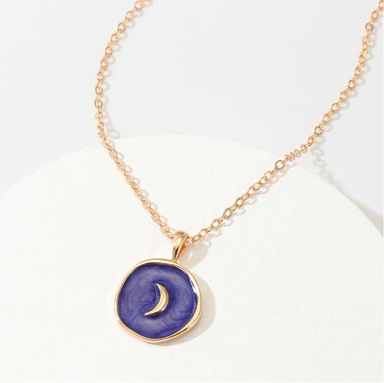 Stylish Alloy Star and Moon Layered Pendant Necklace