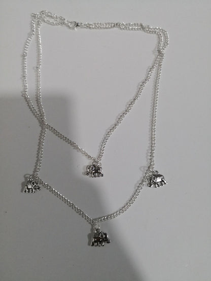 Vintage Fashion Elephant Pendant Layered Necklace