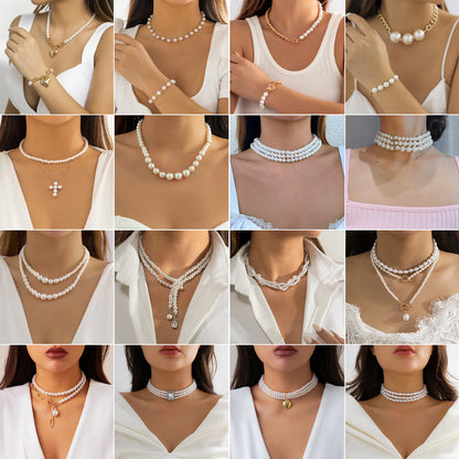 Minimalist French-Inspired Pearl Choker Necklace