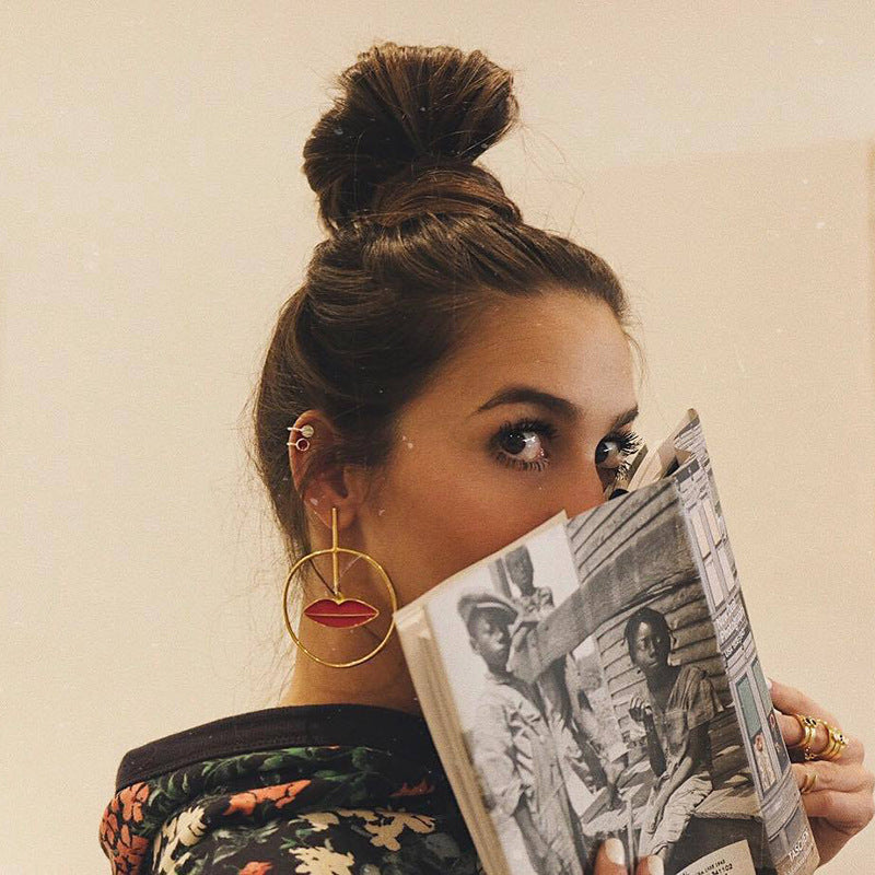 Bohemian Punk Lip Earrings