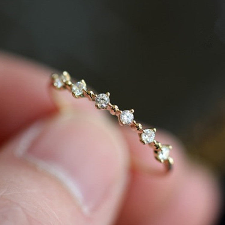 S925 Silver Ring with 14K Gold and Zirconia Stones
