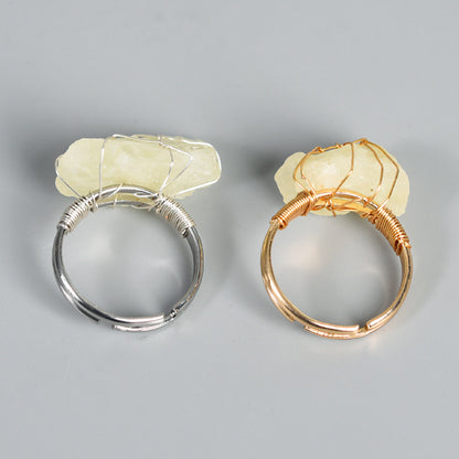 Natural Amethyst Adjustable Fashion Ring