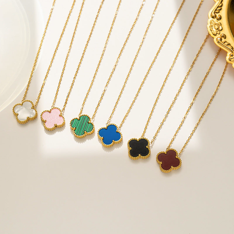 High-End Four Leaf Clover Titanium Steel Necklace