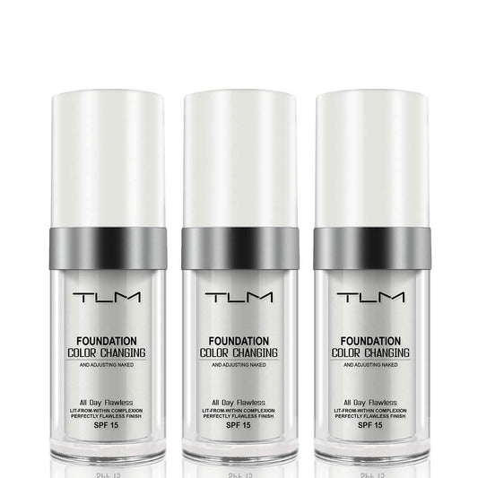 3PCS TLM Concealer Cover Cream Flawless Colour Changing Warm Skin Tone Foundation Makeup Base Nude Face Liquid Cover Concealer