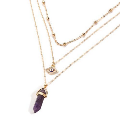 Hexagonal Pendant Necklace for Women, Fashion Layered Design