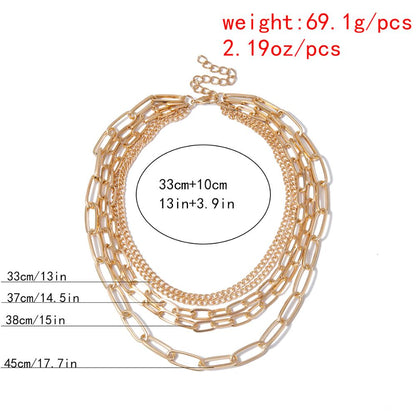 Layered Chain Necklace - Vintage Punk Style for Women