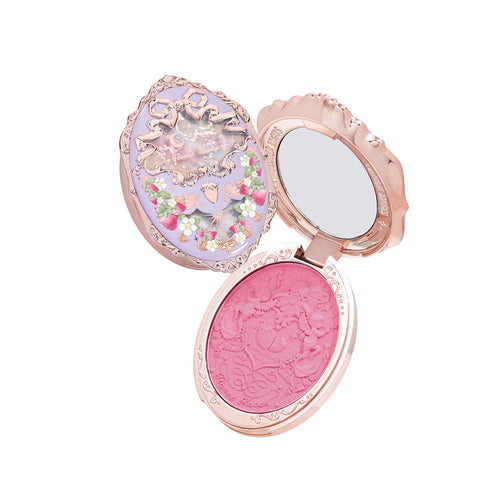 Flower Knows Violet Strawberry Rococo Embossed BlushPink Matte FinishBuildable & Blendable Makeup Blush for cheeksSoft & Long-lasting for Girls & Women(G02 Little Cranberry4.6g)