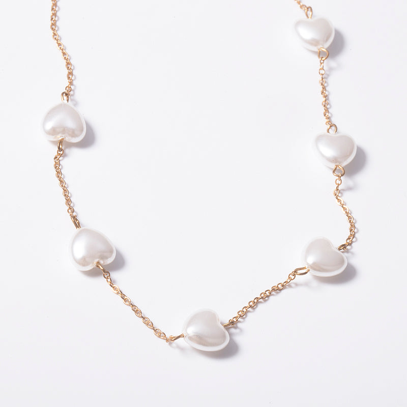 Pearl Heart Layered Necklace for Women – Chic Accessory